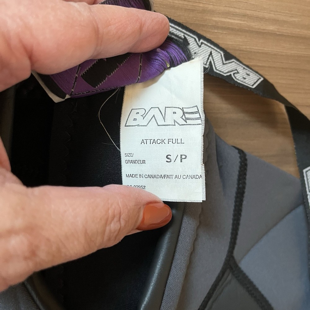 Bare Attack Men’s Full Wetsuit Size Small Black Gray