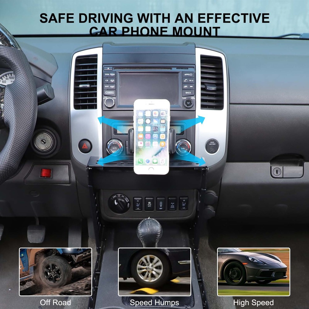 Multi-Functiona Central Dash Phone Holder Mount Stand For Nissan Frontier 09-17