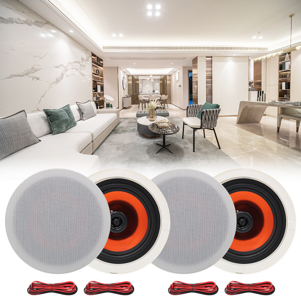 4*Herdio 6.5" 600W Ceiling Speakers Wireless Bluetooth Home Kitchen Wall Speaker