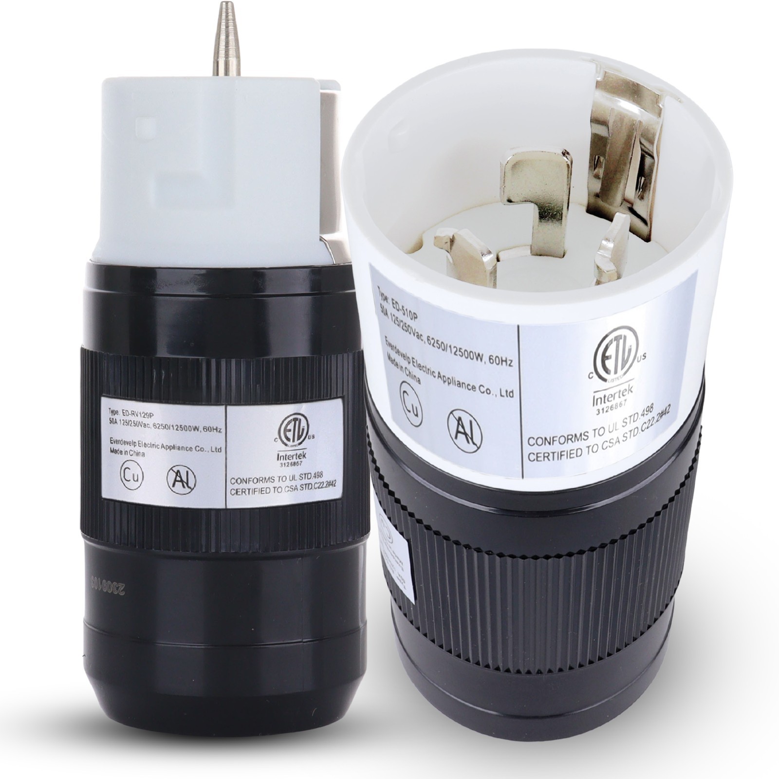 50A Generator Plug Set (Male & Female), CS6364/CS6365 Twist Lock, 125/250V