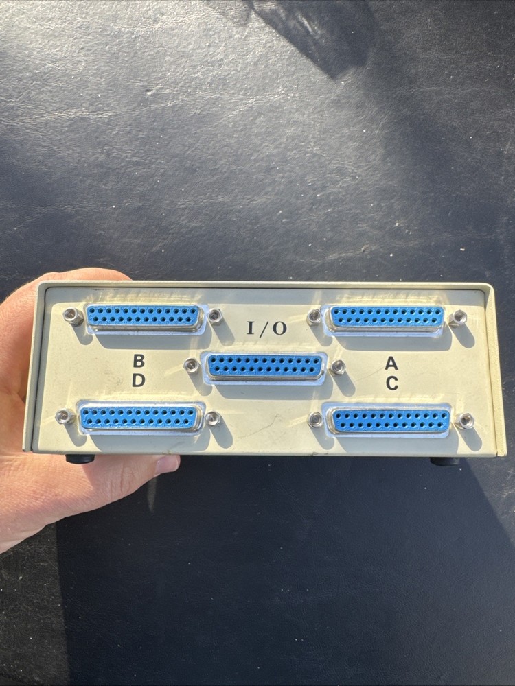 Vintage DB25 A/B/C/D Parallel Serial Manual Data Switch Box