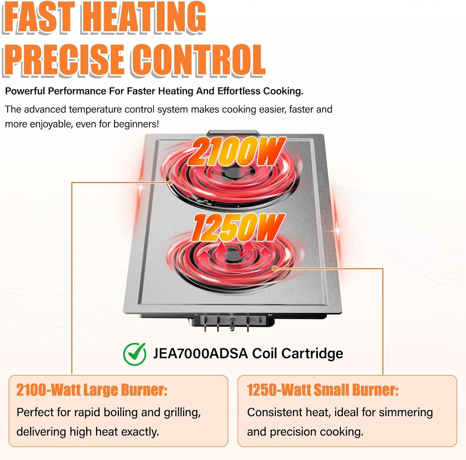 JEA7000ADSA Coil Element Burner Cartridge Fit Jenn-Air JEA7000ADS Range Stove