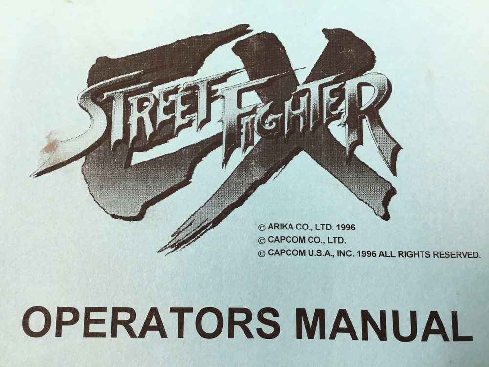 Capcom Street Fighter EX Arcade Game Machine Operators Manual