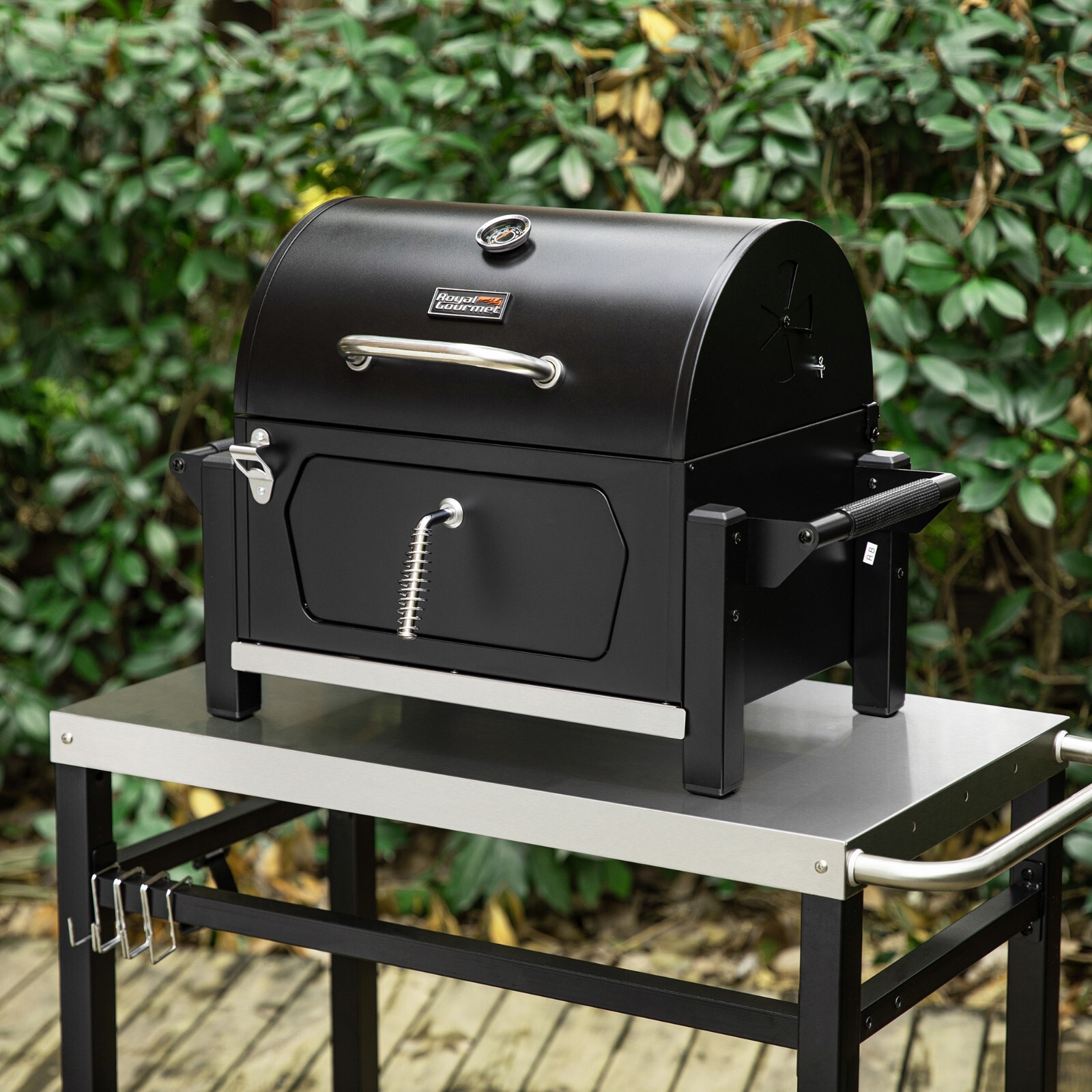 Royal Gourmet Portable Charcoal Grill w/ Side Handle Outdoor Tabletop BBQ Cooker