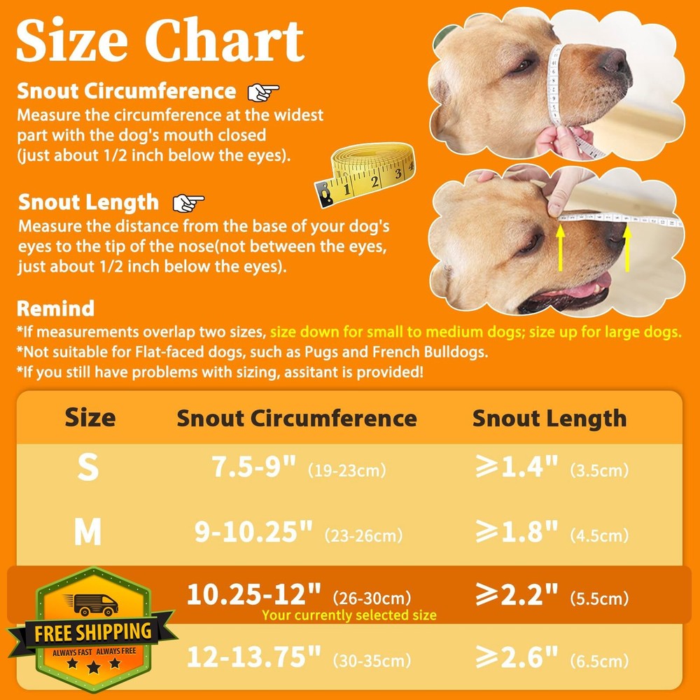 Mayerzon Dog Muzzle Khaki L, Large Medium Small Dogs, Adjustable Soft Sturdy