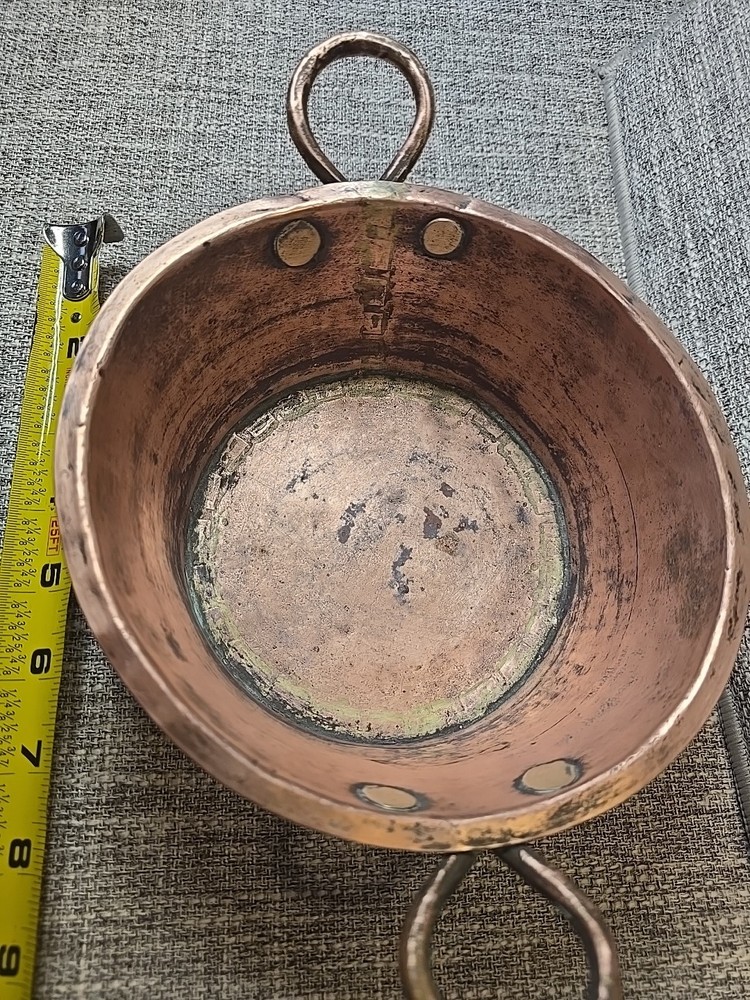 Copper Pan With Brass Handles Vintage