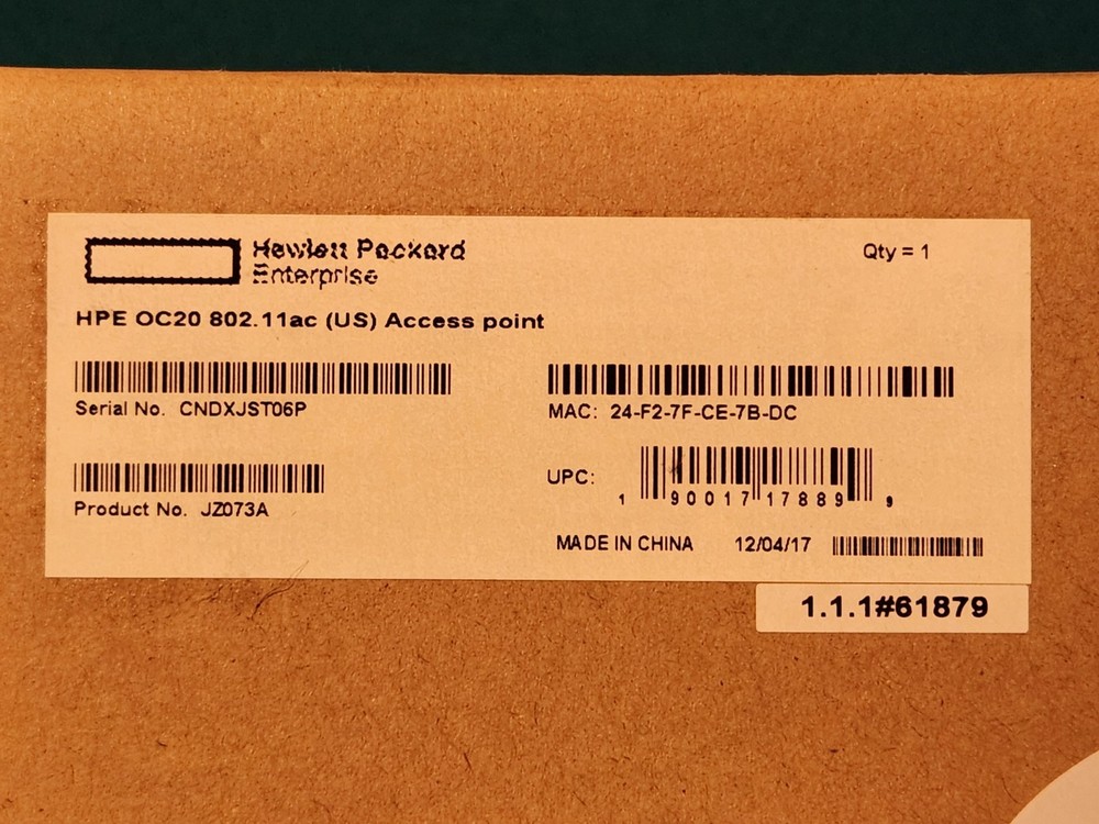 HP HPE OC20 JZ073A POE Wireless Access Point
