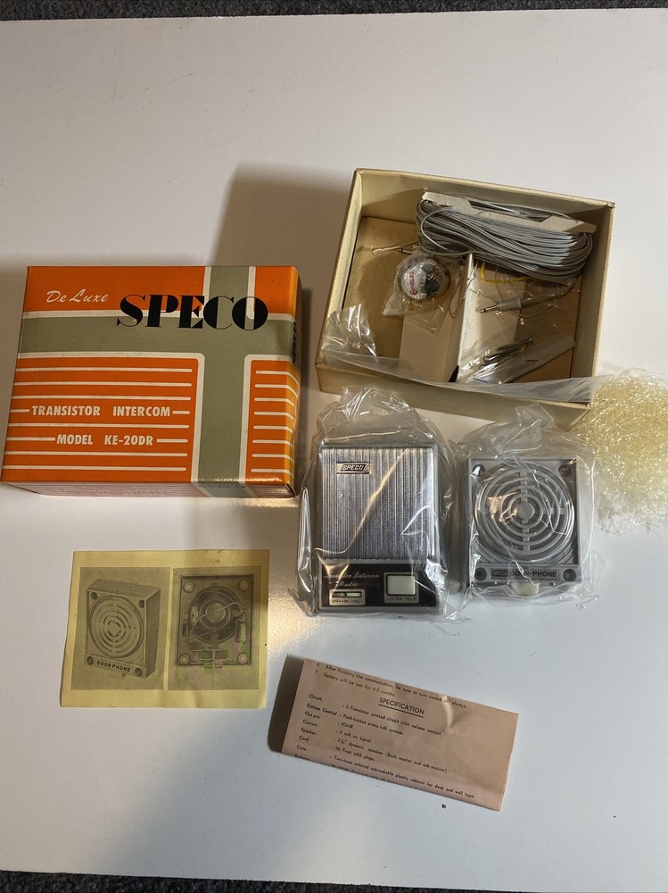 New NOS Vintage Speco Transistor Intercom Accessories Model KE-20DR electronics