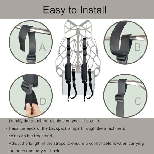 Durable Black Backpack Straps for Tree Stands - High-Quality and New