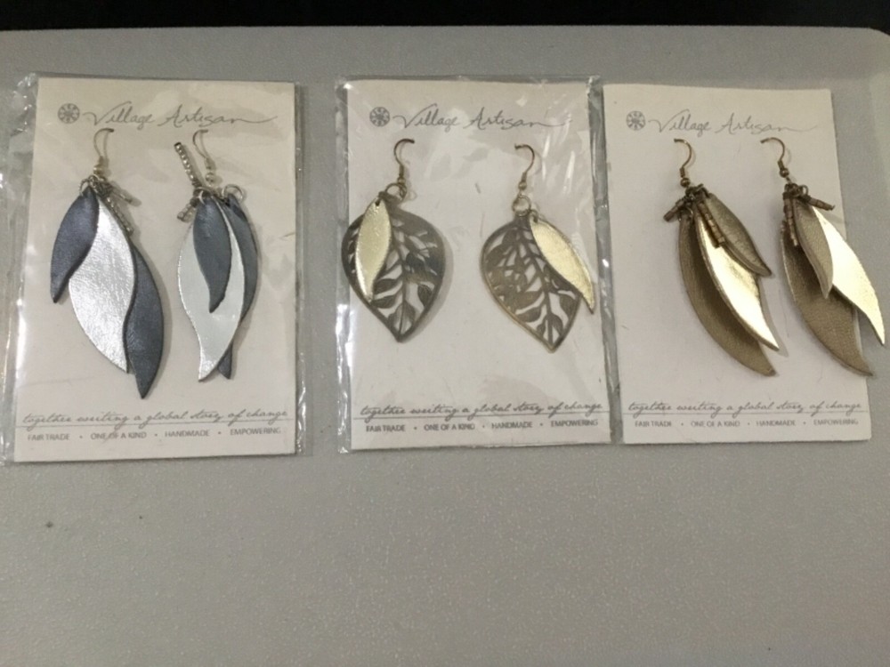Village Artisan Dangle Earrings 3 Pair