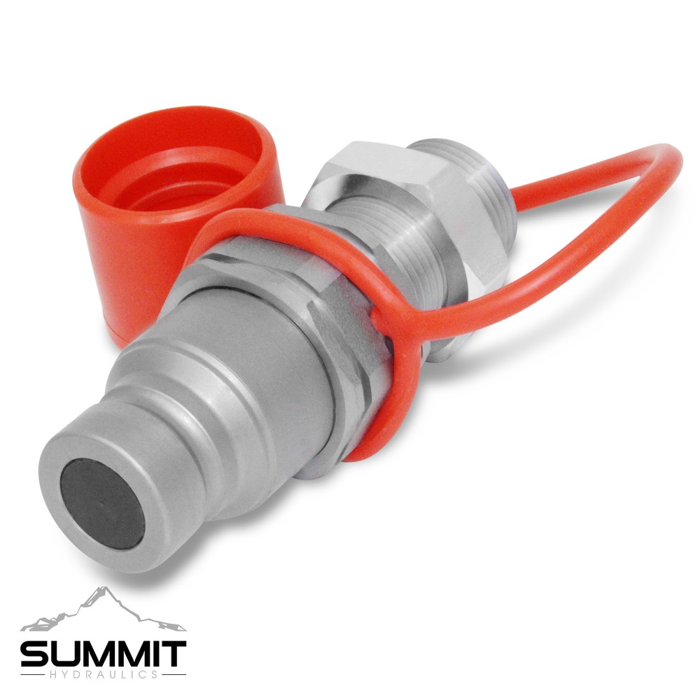 5/8 ORFS Flat Face Hydraulic Quick Connect Coupler, Bulkhead Skid Steer Mount