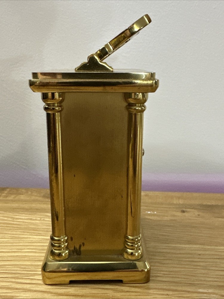 Vintage Rapport London Solid Brass Cariage Clock Quartz