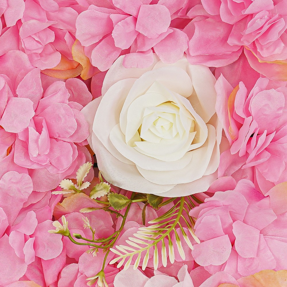 12pcs Artificial Flower Wall Panel Silk Cloth Flower Wall Backdrop for Wedding