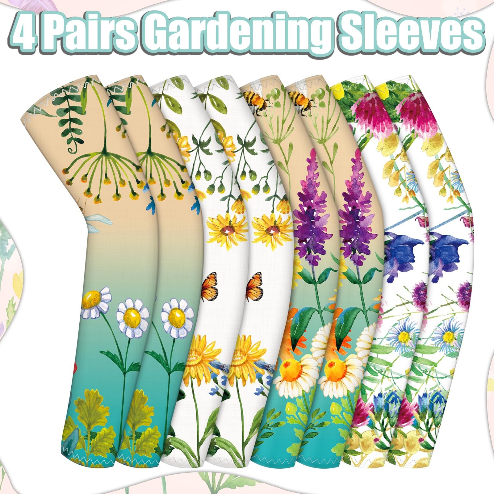 Farmers Defense Gardening Sleeves for Women 4 Pairs Sun Protection for Women