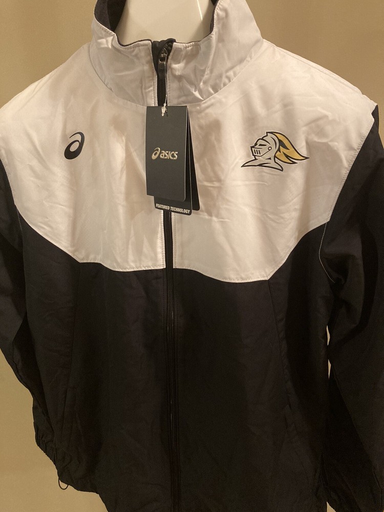 NWT ASICS Upsurge Full Zip Warm Up Jacket Knights Black White Men's Size Medium