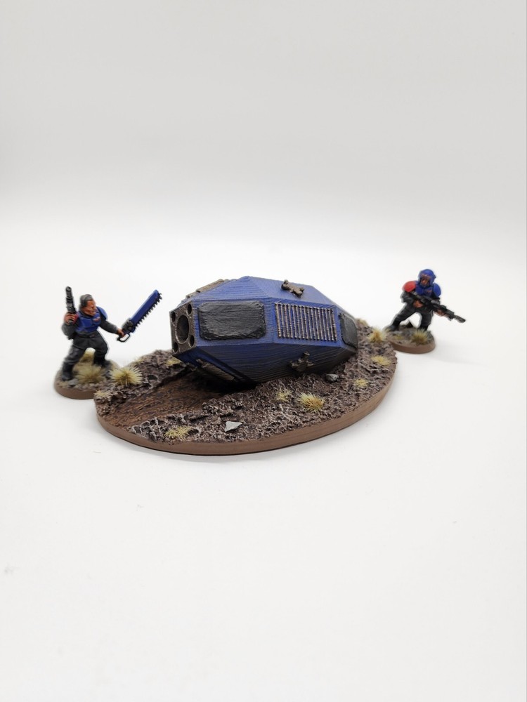 3D Printed Battlefield Terrain/ Wargame Crashed Escape Pod Objective Marker 1.
