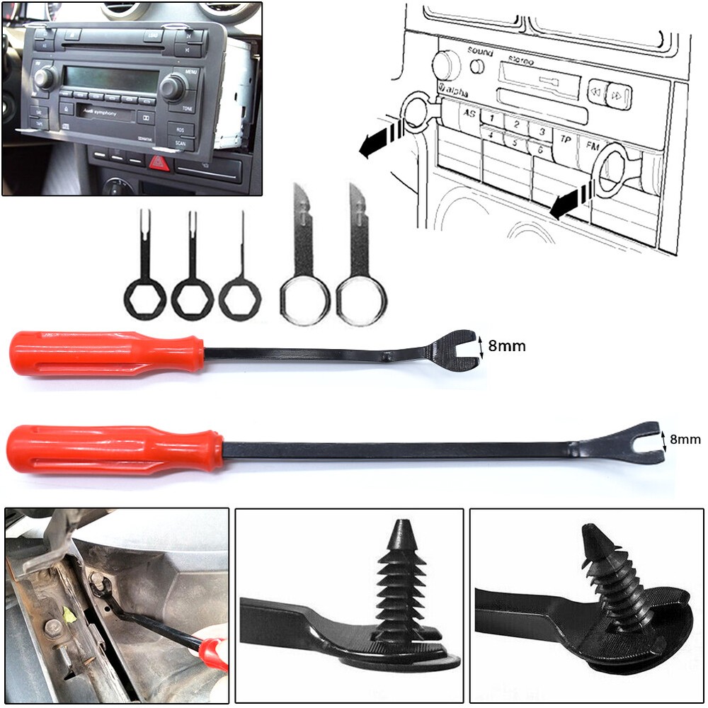 19Pc Car Trim Removal Tools Set Prytool Bar Panel Door Audio Dash Interior Clip