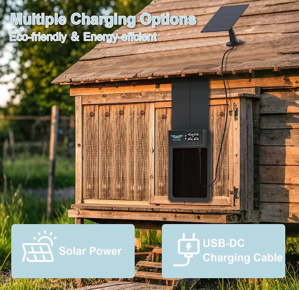 LARKBIRD Automatic Chicken Coop Door with Audio Recall Function, Solar