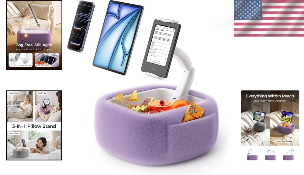 Plush Lap Tablet Holder with Snack Compartment