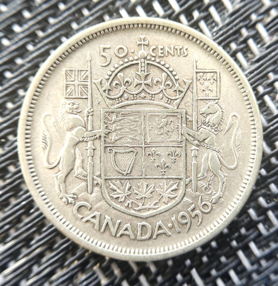 1956, Canada, 80% Silver Half Dollar,