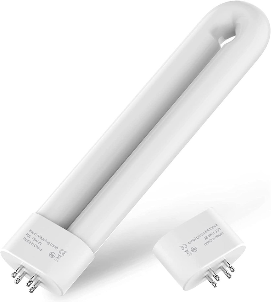 Efficient 15W UV Bug Zapper Light Bulb - U-Shaped 4-Pin Design, Attracts Insects