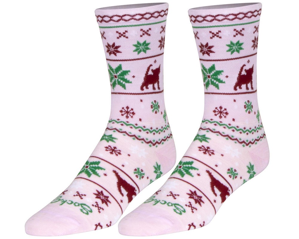 Sockguy 6" Wool Socks (Ugly Sweater Kitty)