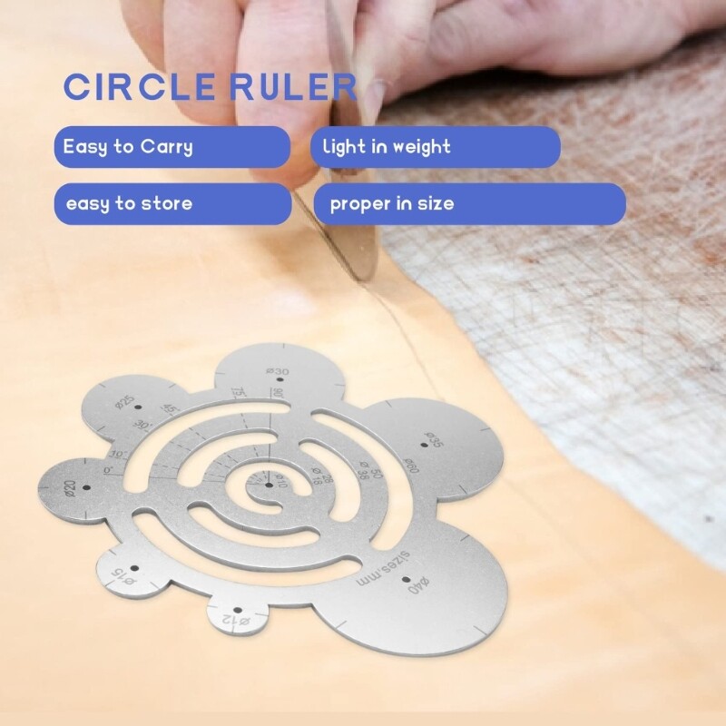 Round Ruler Template Tool Leathers Corner Cutting Ruler