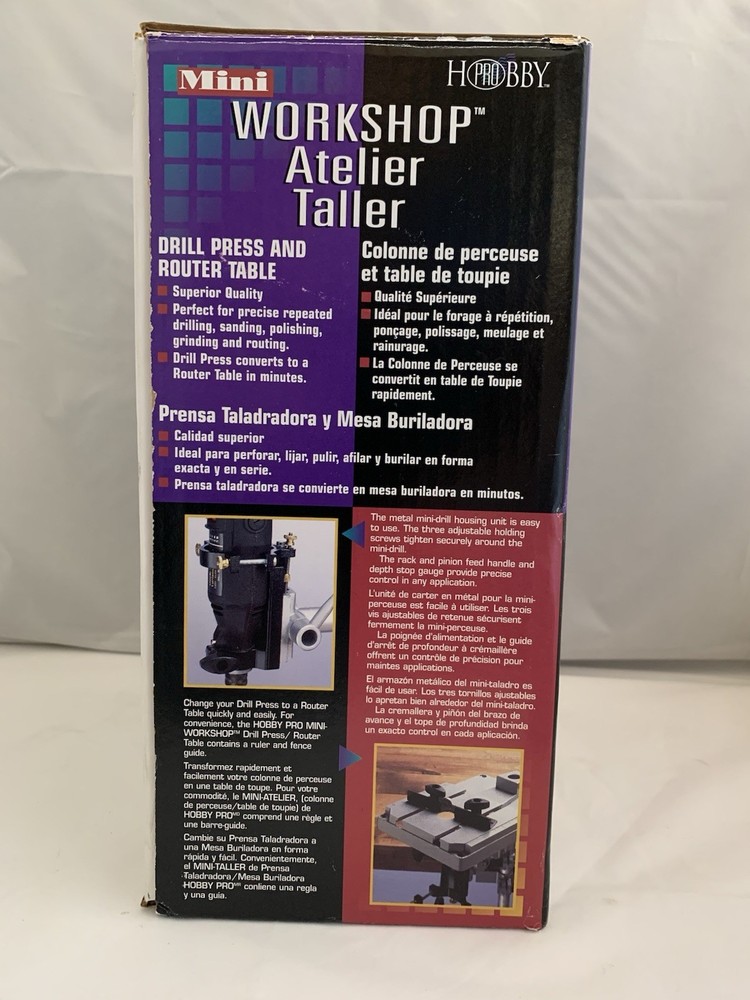 Mini Workshop Drill Press & Router Table by HOBBY PRO - Drilling, Routing & More