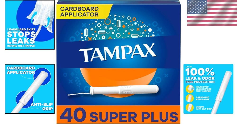 40 Count Unscented Biodegradable Tampons with Applicator - Super Plus Absorbency