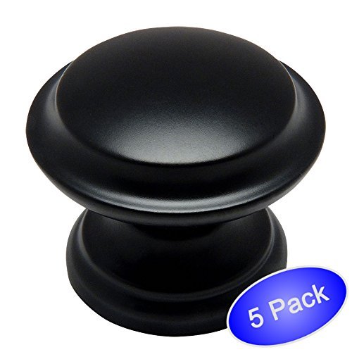 *5 Pack* Cabinet Hardware Flat / Matte Black Knobs #4251FB