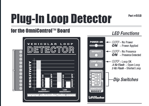 Elite AELD Plug-in Loop Detector Liftmaster Vehicle Gate Exit Safety Sensor