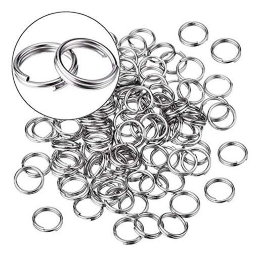DNHCLL 200PCS 10MM Stainless Split Rings, Key Chains Link Connector for