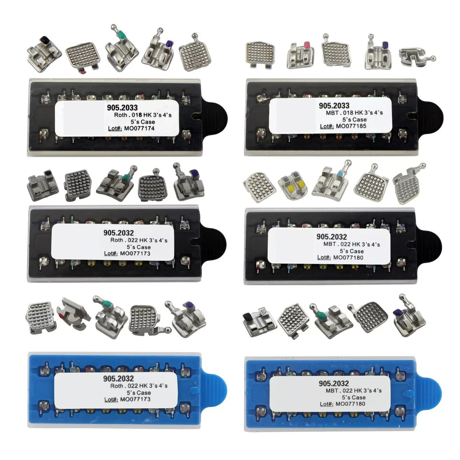 Dental Orthodontic Mini Brackets Metal Braces MIM ROTH MBT 018 022 345 Hooks OC