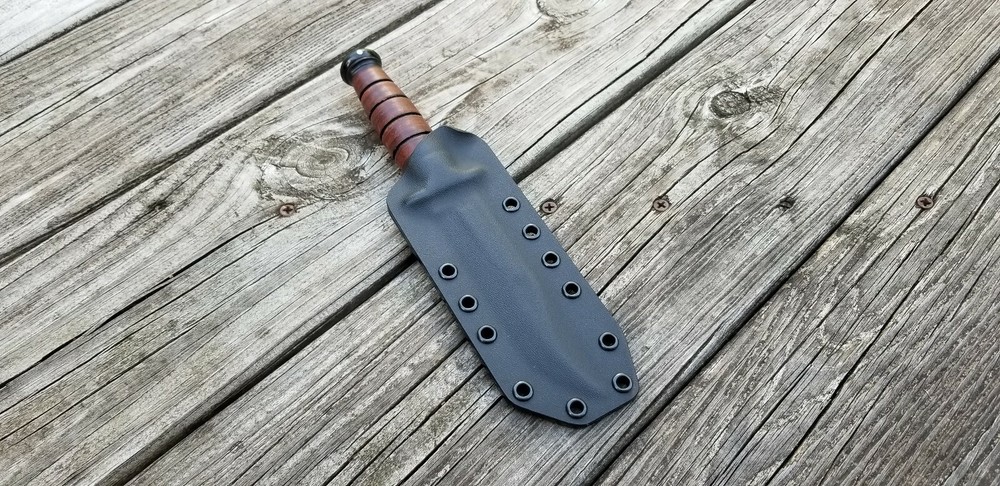 KA-BAR "SHORT" USMC Fighting Sheath, Pancake Style, (BK)