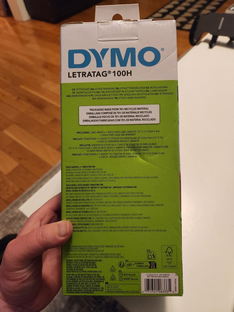 DYMO LetraTag 100H Handheld Label Maker Pink