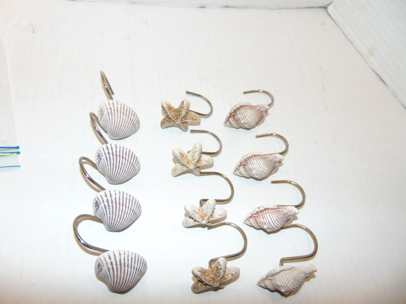 Set of 12 Seashell Shower Curtain Hooks – Decorative Rustproof Rings