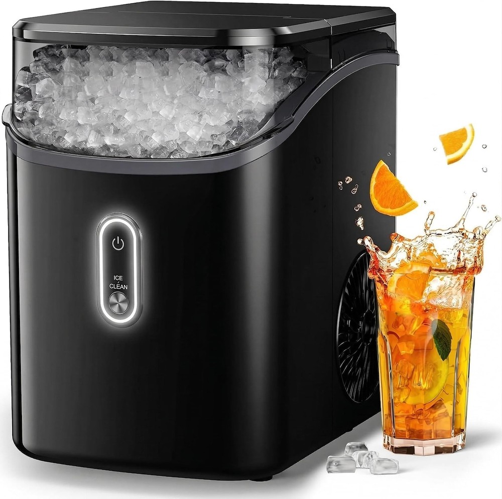 Nugget Ice Maker Countertop, Pebble Ice Maker with Soft Chewable Ice, One-Cli...