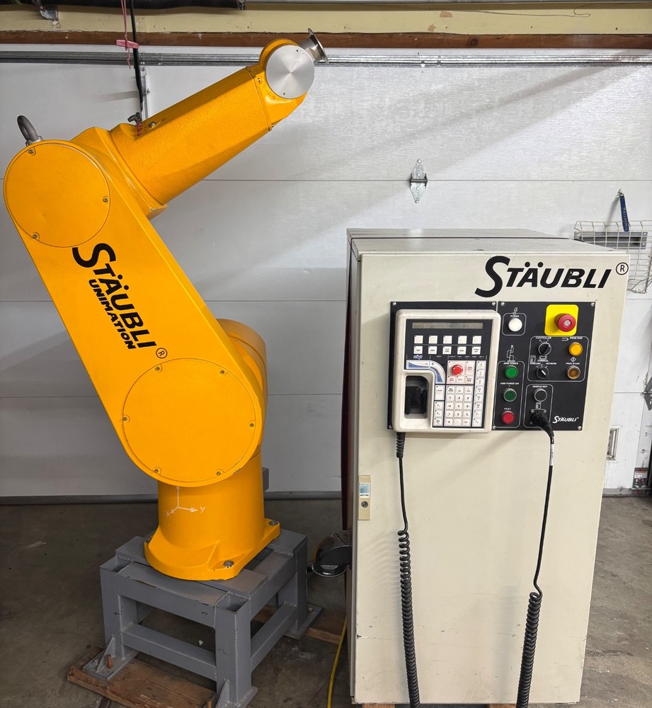 Staubli 6-axis RX130L Robot arm with CS7 Controller and Adept module, Tested.