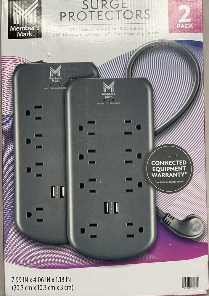 ⚡️Member's Mark Surge Protector Bundle With USB (2-Pack)