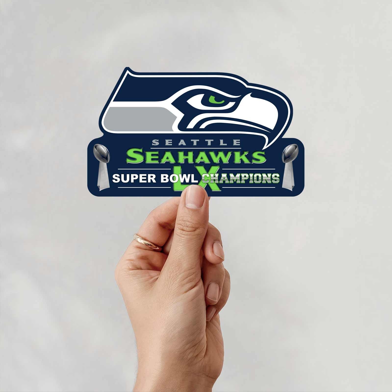 Seattle Seahawks Decal Super Bowl LX Champions Vinyl Sticker