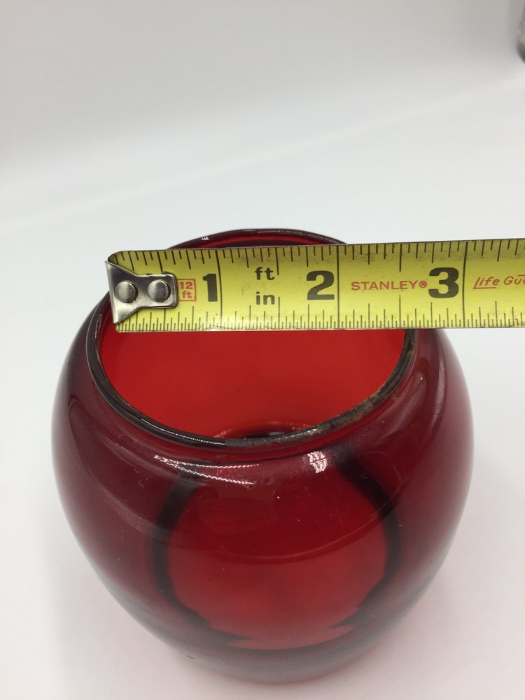 Ruby Red Replacement Railroad Lantern Globe 4" Tall Unbranded