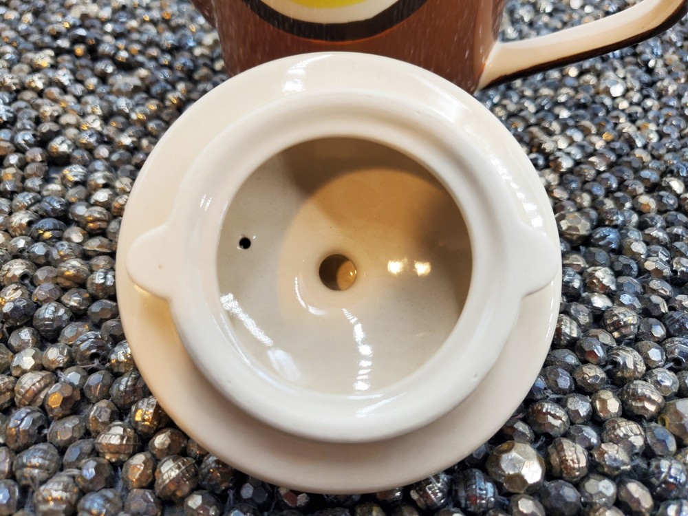 Hues N Brews Teapot for one Brown espresso Java Mocha (C36)**