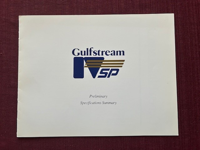 Gulfstream IV-SP Spec Summary 1992 Brochure