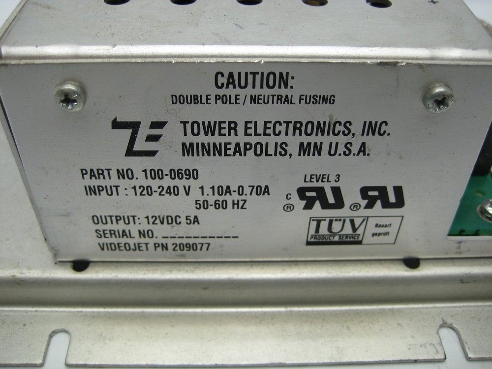TOWER ELECTRONICS 100-0690 POWER SUPPLY UNMP
