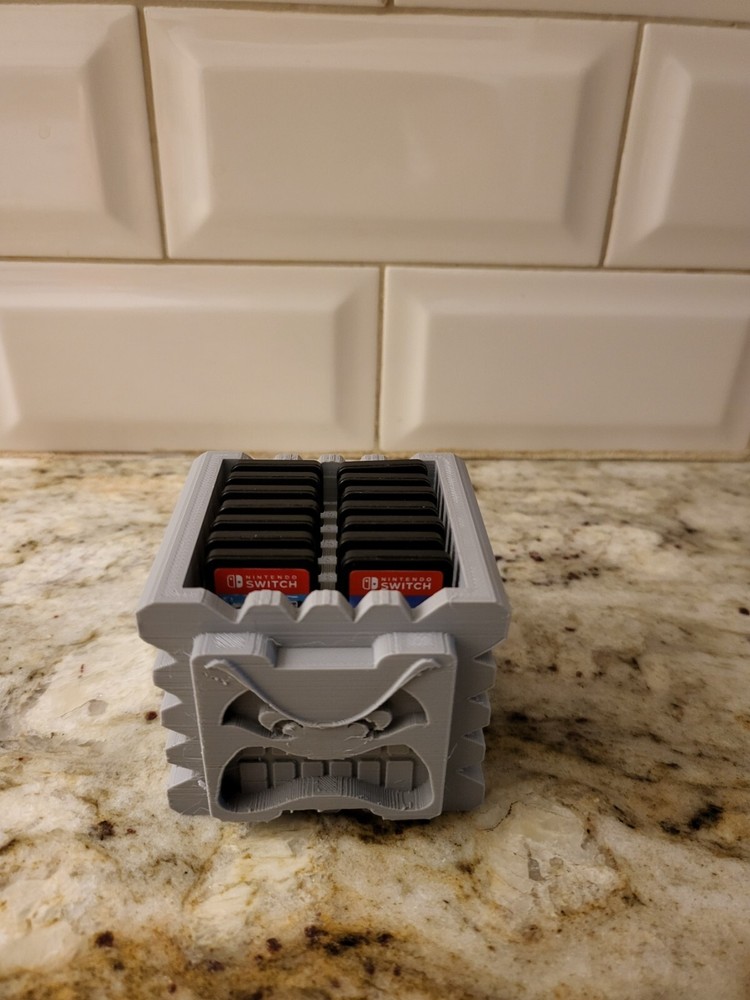 Nintendo Switch Game Case Thwomp block Holds 16 games