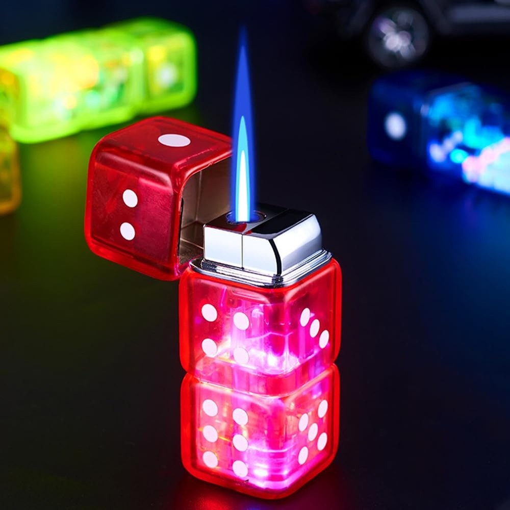 2PACK Red Blue Windproof Flame Adjustable Lighter,Cool,Jet Torch Flame Lighte...
