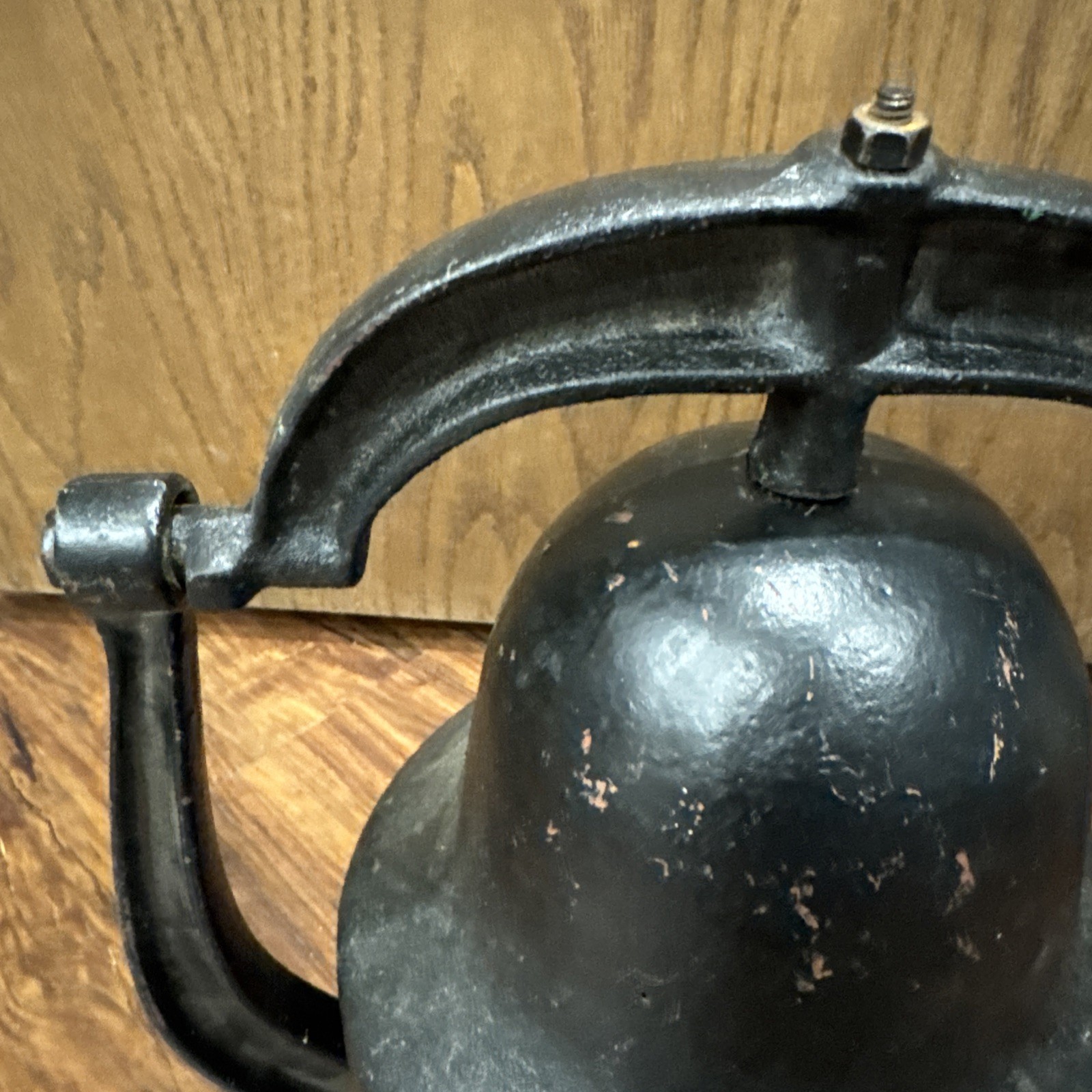 Antique Cast Iron USA Farm School Dinner Church Bell With Yoke 8.5” inches