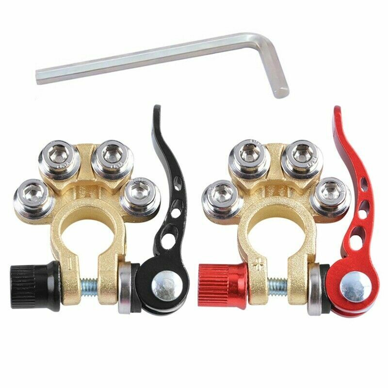 2Pcs Car Battery Terminals Connector Clamp Quick Release Adjust Disconnect Tool