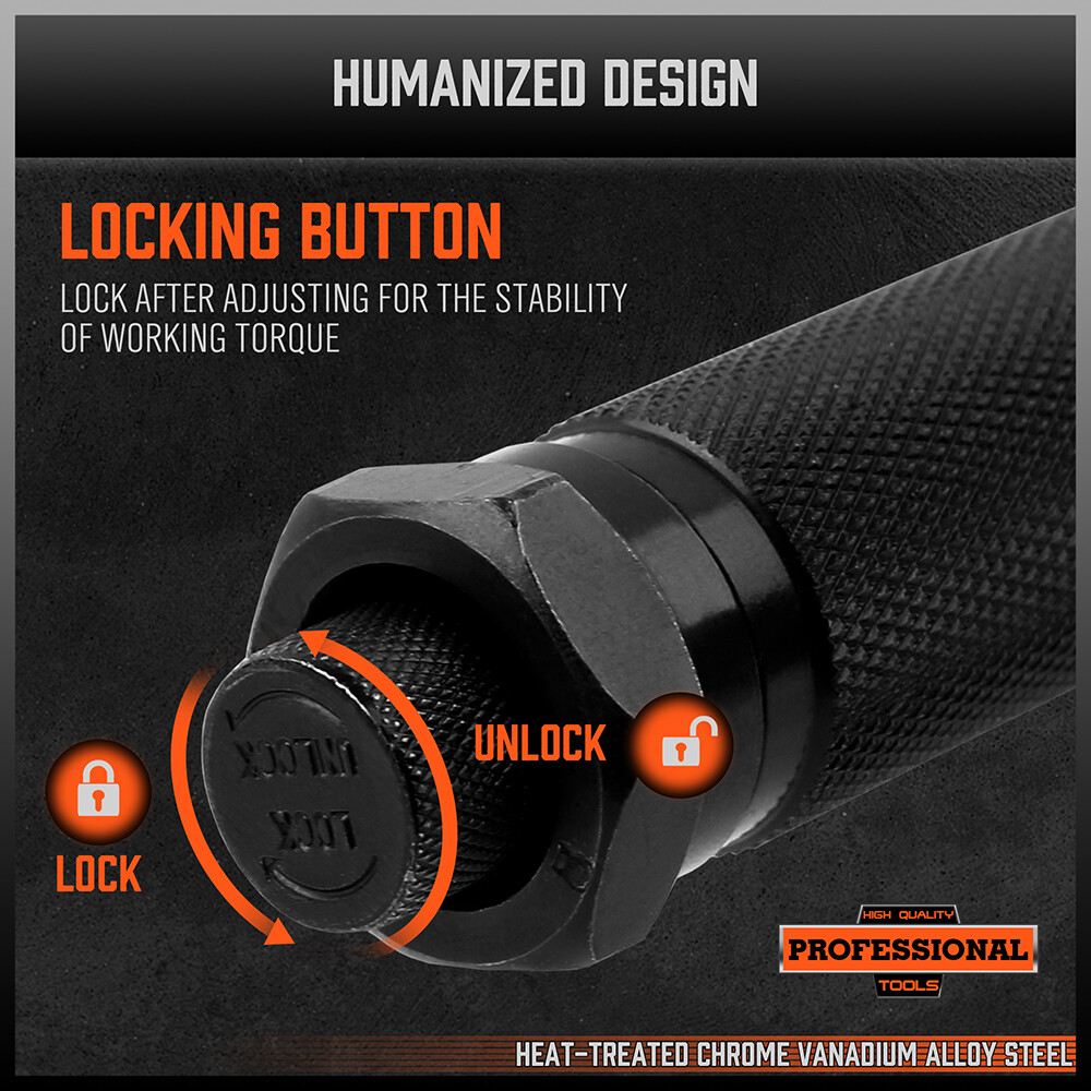 3/8" Torque Wrench Snap Socket Professional Drive Click Ratcheting Father's Day