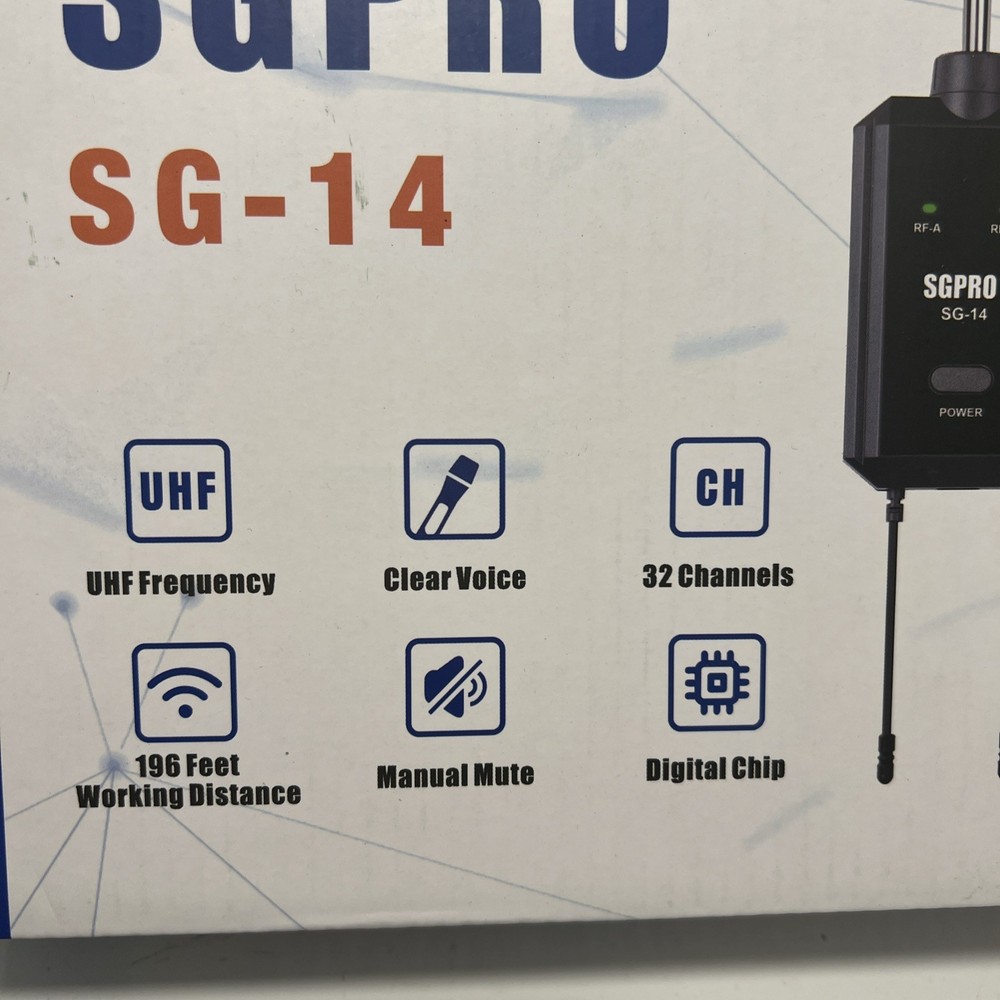 SG PRO SG-14 wireless microphone/ headset System